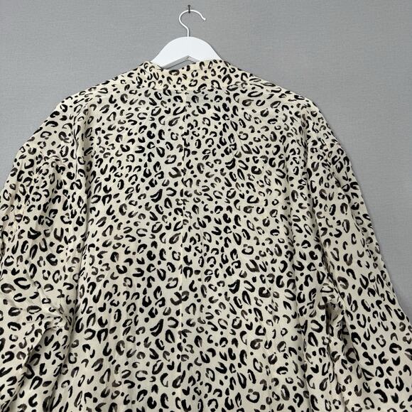 11 Honore Womens Top 2 Beige Cheetah Animal Print Long Duster Cardigan Resort - Picture 9 of 13
